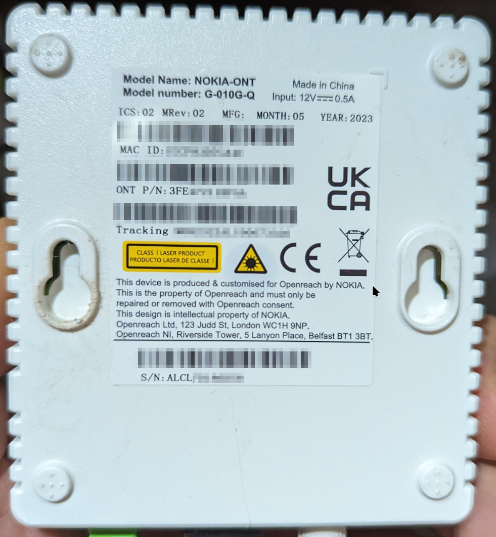 ONT from Openreach UK